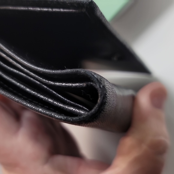 AUTHENTIC MIU MIU TRI-FOLD BLACK LEATHER LONG WALLET GOOD USED CONDITION - Picture 7 of 16